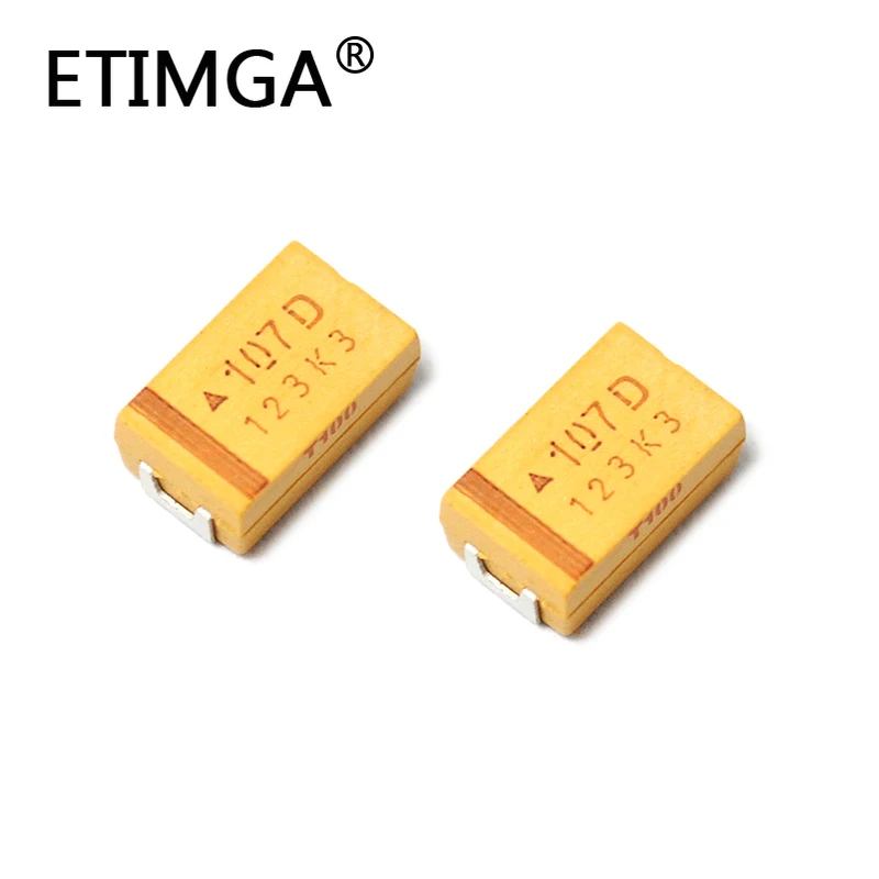 Танталовый конденсатор D типа 100 мкФ 20V 107K 7343 SMD 10%|Конденсаторы| |