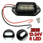 Лампы для светильник щения номерного знака, 12-24 В, 6 светодиодов, 10 шт.