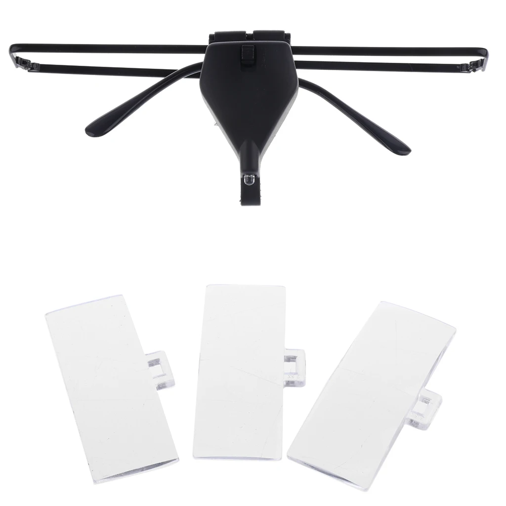 

Handsfree Headset LED Magnifier Magnifying Glasses With 3 Replaceable Lens