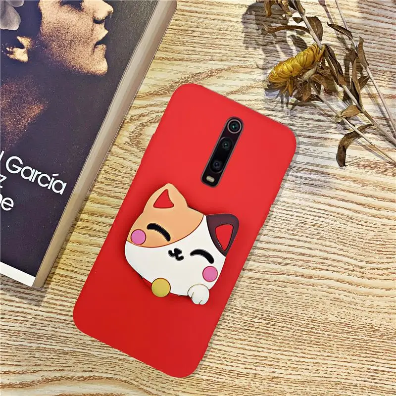 Силиконовый чехол-держатель для телефона с рисунком для Xiao mi Red mi K20 mi 9 T, милые чехлы-подставки для девочек, Матовая оболочка для Red mi K20 Pro mi 9T Pro