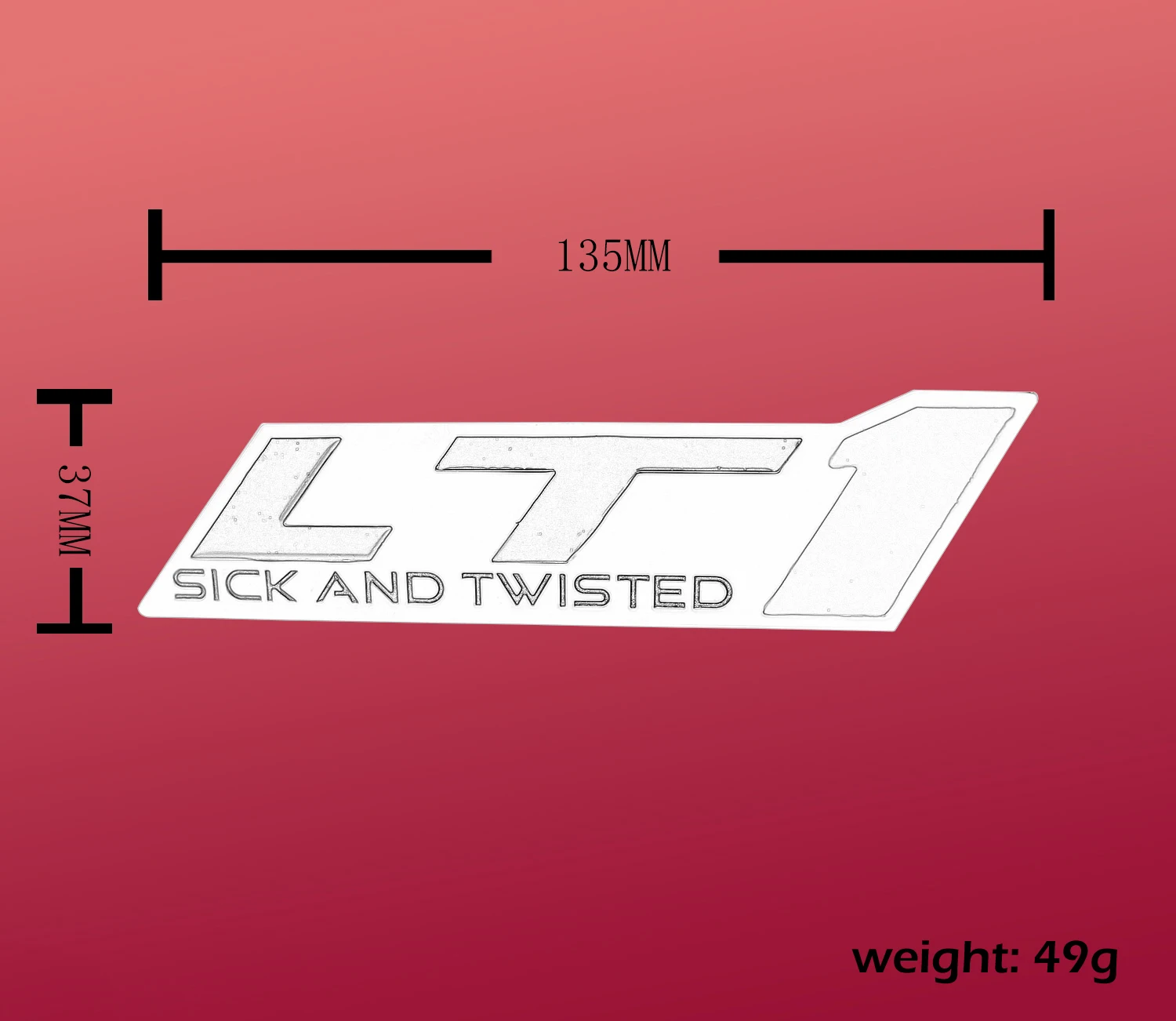 Хромированный красный LT1 большой и скрученный значок-эмблема для приборной