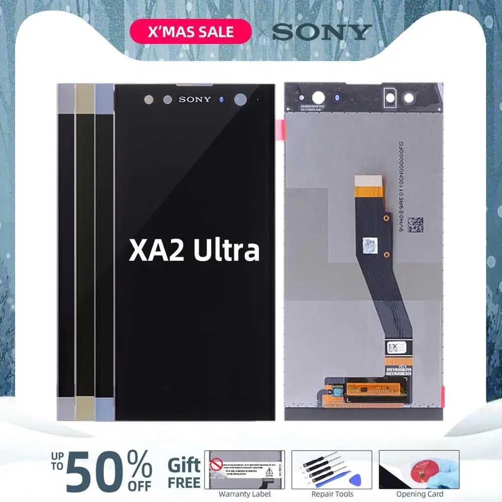 Для SONY Xperia XA2 Ultra/C8 ЖК-дисплей кодирующий преобразователь сенсорного экрана в сборе H3213 Замена для SONY XA2 Ultra lcd с рамкой