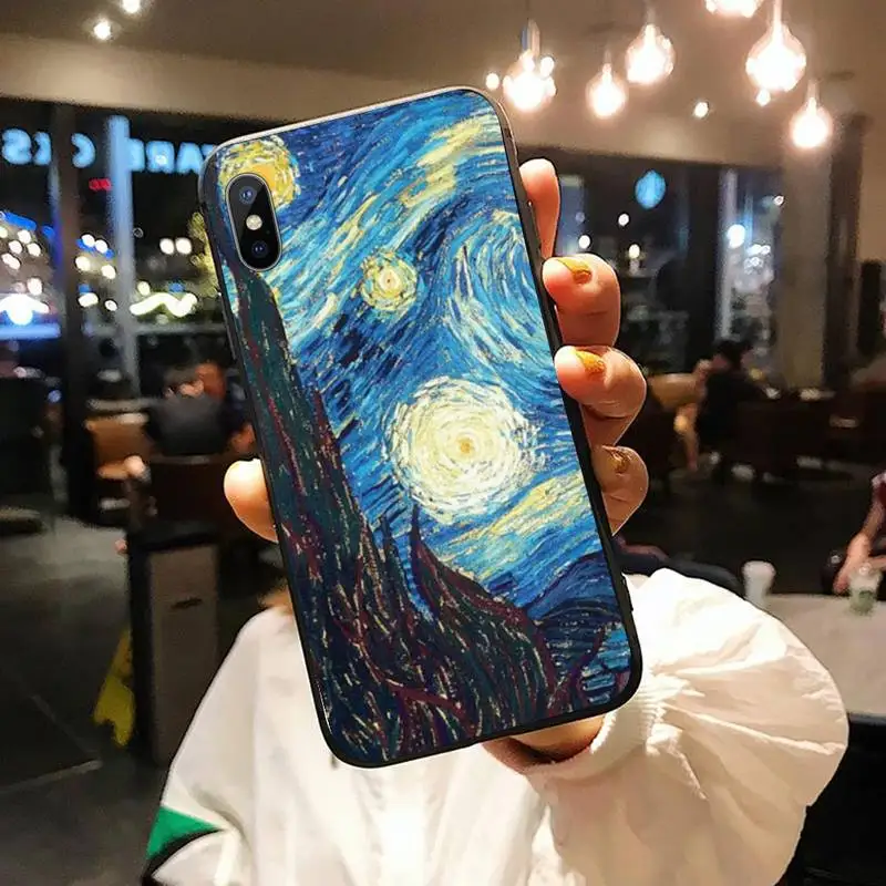 

Retro painting Van Goghstarry night Phone Case for iPhone 11 12 pro XS MAX 8 7 6 6S Plus X 5S SE 2020 XR