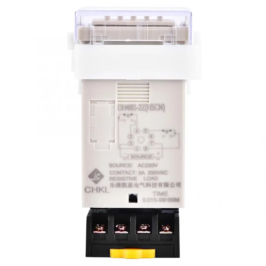 Двойное реле времени DH48S 2Z 220V 0 01 S 99H99M цифровой дисплей с цоколем|Реле| |