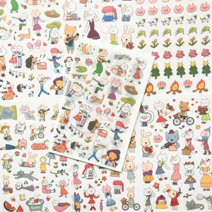 6 листов, наклейки из ПВХ для дневника с кошками