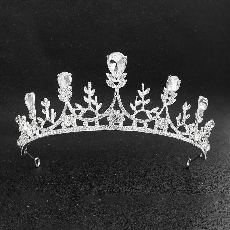 Серебряная свадебная корона стразы для невесты свадебные украшения аксессуары