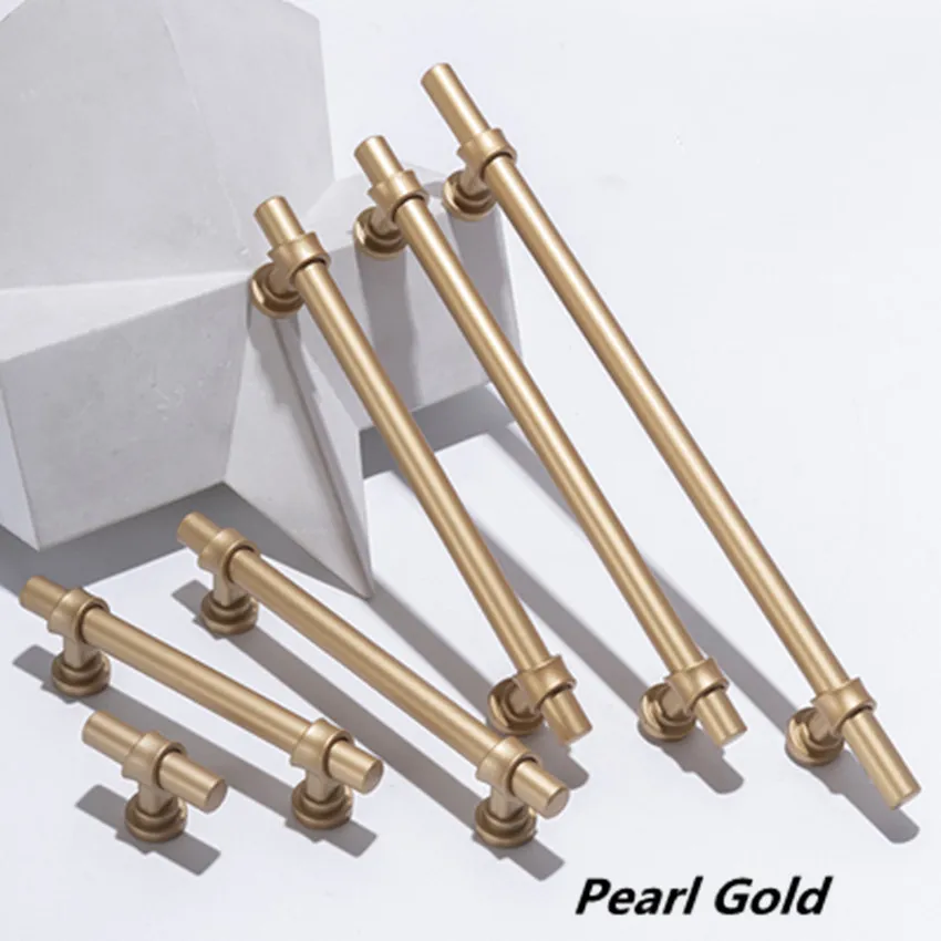128 160 192 224 256 320mm modern simple black solid lengthen wardrobe kitchen cabinet door handle pearl gold drawer dresser knob |