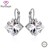 huisept 925 silver earrings oval square water drop shape zircon gemstone earrings fashion jewellery for women wedding party gift