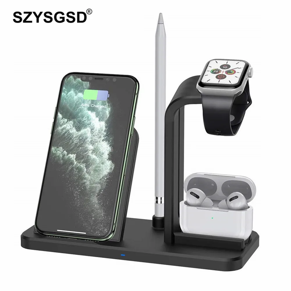  Беспроводное зарядное устройство 3 в 1, подставка для iPhone 12Pro, 12, 11, XR, XS, X, станция для быстрой зарядки для Apple Watch SE, 6, 5, 4, 3, 2, для AirPods Pro  