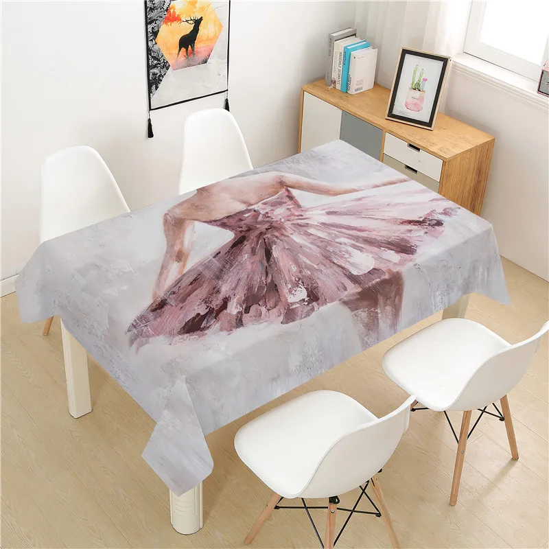 

Dancing Beauty Tablecloth polyester Hotel Picnic Table Rectangular Table Covers Home Dining Tea Table Decoration