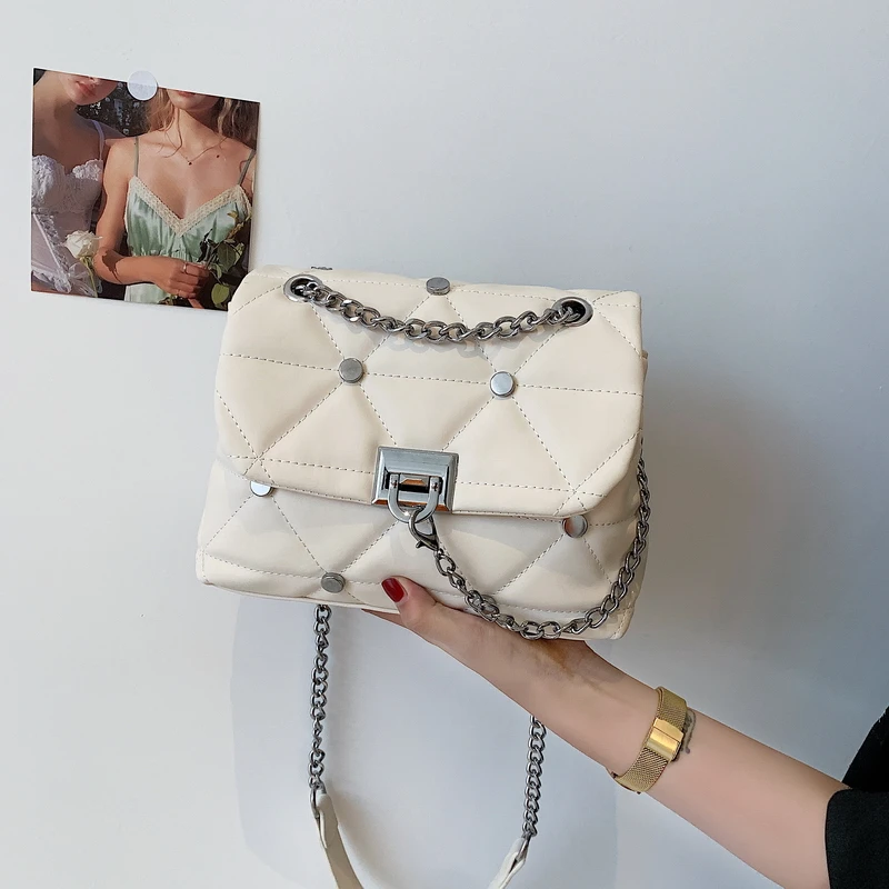 

Fashion Simple Small Square Bag Designer Crossbody Shoulder Bags for Women 2021 High Quality Leather Chain Messenger Bag