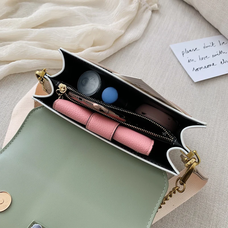 

Mini Leather Crossbody Bags For Women 2020 Green Chain Shoulder Simple Bag Lady Travel Purses And Handbags Cross Body Bag