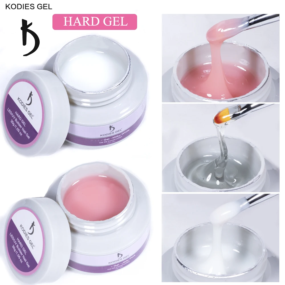 

KODIES GEL 30g Builder Extension Nail Gel for Clear White Pink Construction UV Hard Gellak Camouflage Acrylic Manicure Sculpting