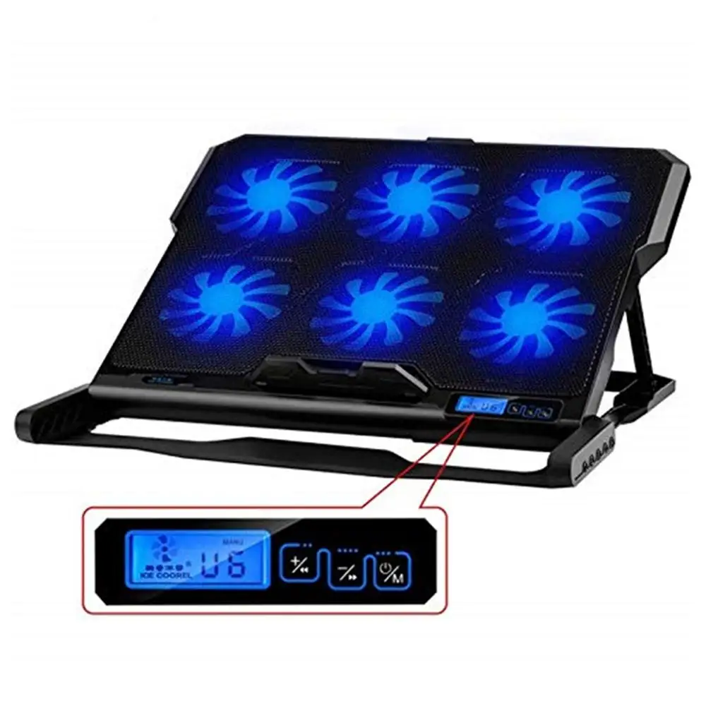 Охладитель для ноутбука ICE COOREL K6 2 usb порта 6 охлаждающий вентилятор ноутбук держатель для ПК подставка для 12-15,6 дюймов ноутбуки ультрабук игровая книга