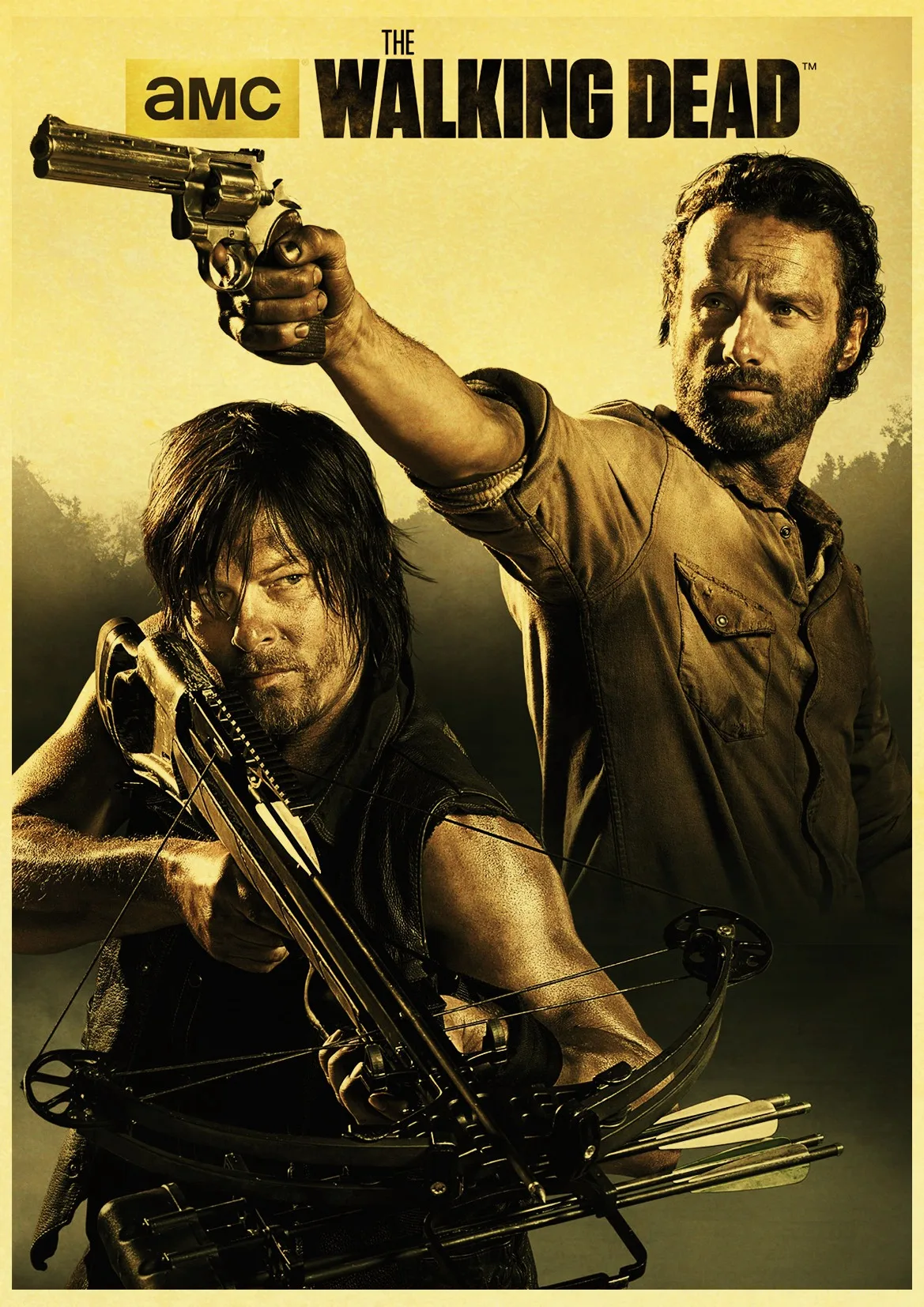 

Vintage The Walking Dead Season 7 retro Poster Retro Kraft Paper Bar Cafe Home Decor Painting Wall Sticker