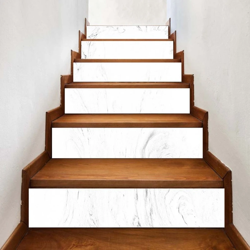 

6Pcs Modern Pattern Tile Floor Stair Sticker Bathroom Kitchen Decor Waterproof Mural Decals Adhesive