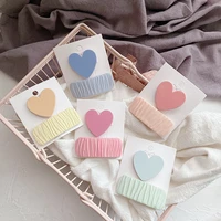 new solid color girly heart hairpin cute sweet color baby headdress water drop lattice broken hair small hairpin