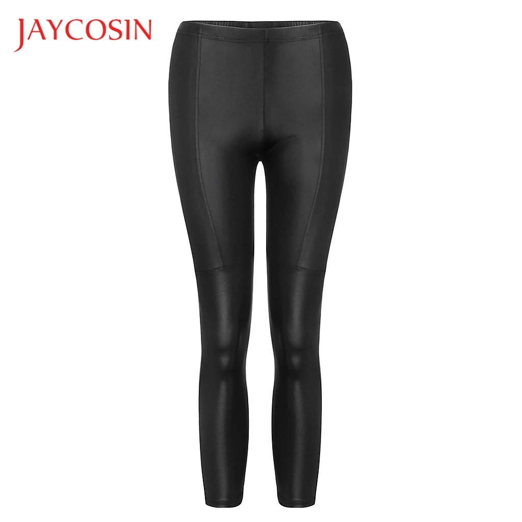 JAYCOSIN сексуальные женские брюки из искусственной кожи Матовый вид с высокой