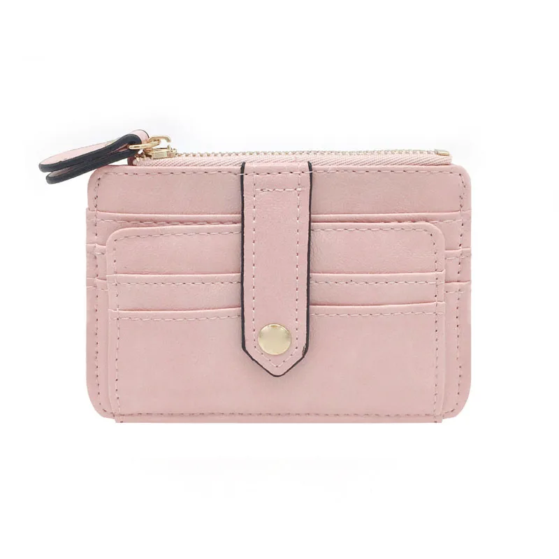 

100PCS / LOT Wallet for Women Short Zipper Purse Fashion Card Holder Coin Purse Small Thin PU Leather Female Wallet Purse
