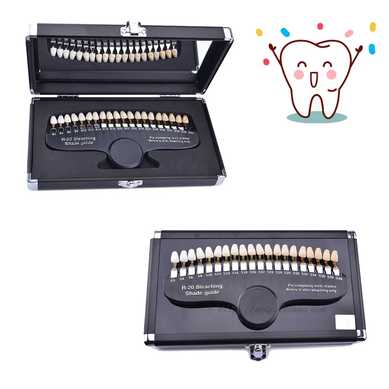 20 цветов роскошная упаковка отбеливание зубов 3D оттенок руководство по цвету
