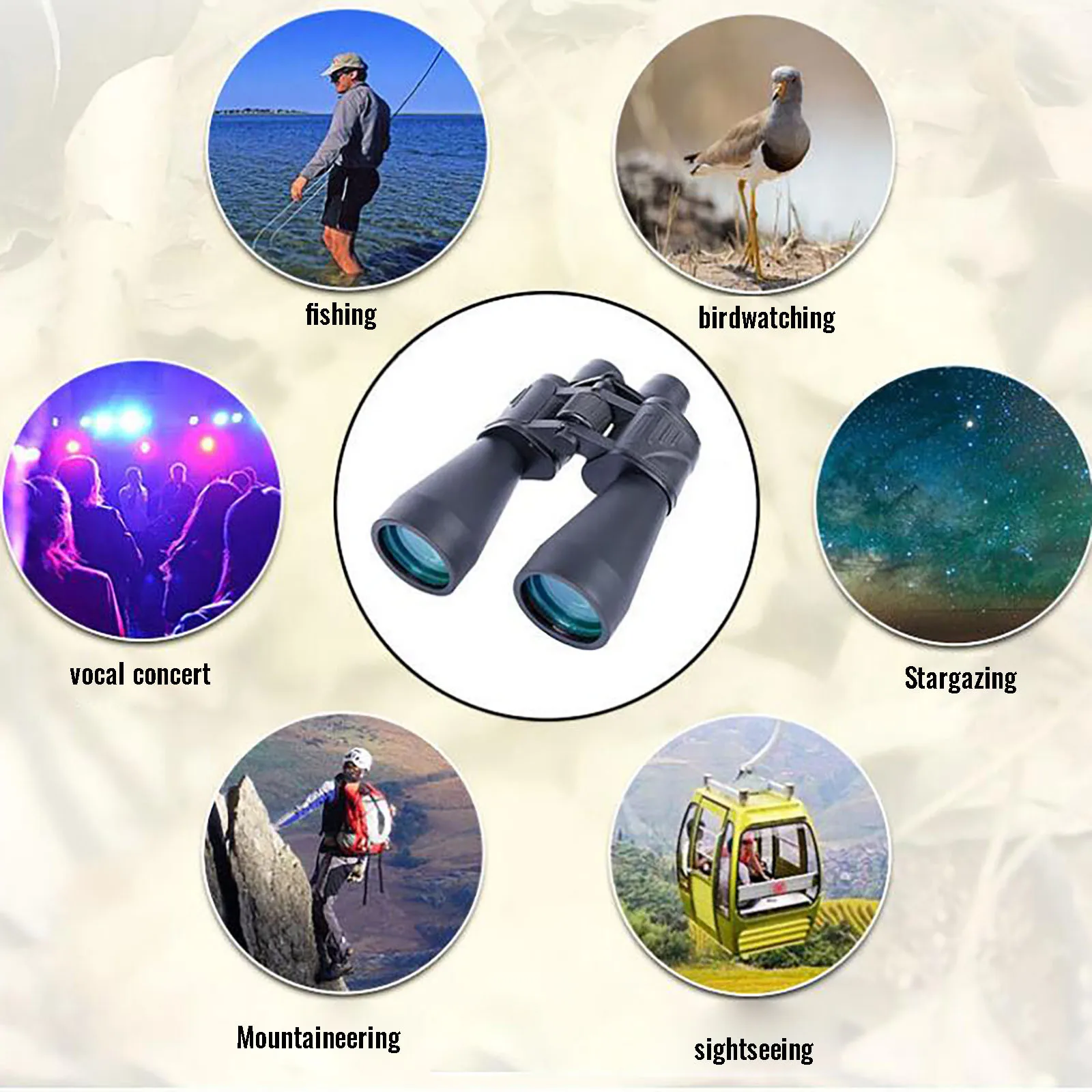 

HD Non-Slip Waterproof Professional Binoculars Foldable FMC Broadband Multilayer Raw Film Bak4 Magnification 10X Outdoors Goods