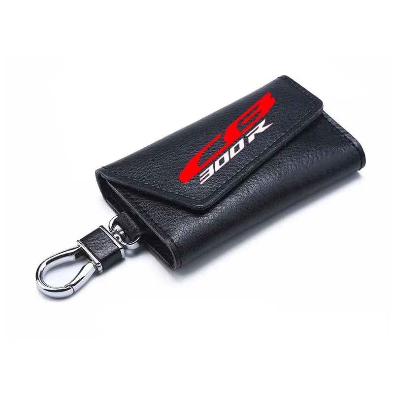 

3D cowhide Key key case Holder Chain Collection Keychain for Honda CB300R 2019 CB 300R Logo Motorcycle Badge Keyring