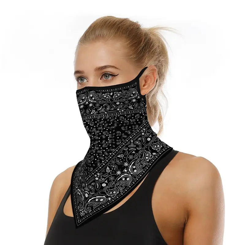 

Unisex Men Women Face Scarf Bandana Ear Loops Face Balaclava Neck Gaiters Digital Printed Windproof Thin Wrap Free shipping