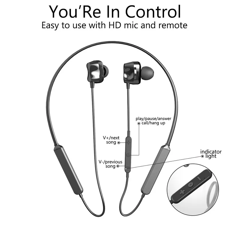 Tourya S7, беспроводные наушники, Bluetooth 5,0, спортивные наушники, 30 H, время воспроизведения, четыре привода, гарнитура с шейным ремешком для телефона, спорт