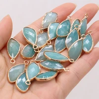 natural stone gem amazonite pendant beads handmade crafts diy necklace bracelet earring anklet jewelry accessories gift make