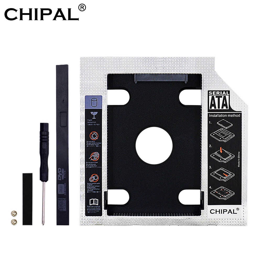 CHIPAL 2nd HDD Caddy 9 5 мм 12 7 Optibay SATA 3 0 чехол/адаптер корпус DVD жесткий диск для 2 дюйма 'SSD