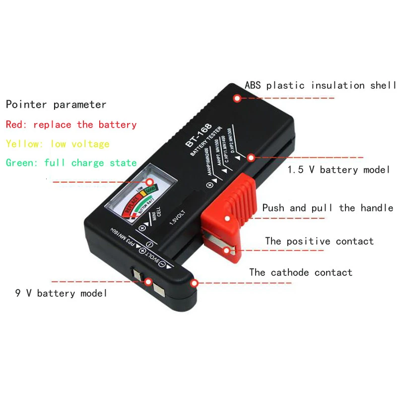 Портативный универсальный цифровой тестер емкости аккумулятора LAMEZIA напряжения