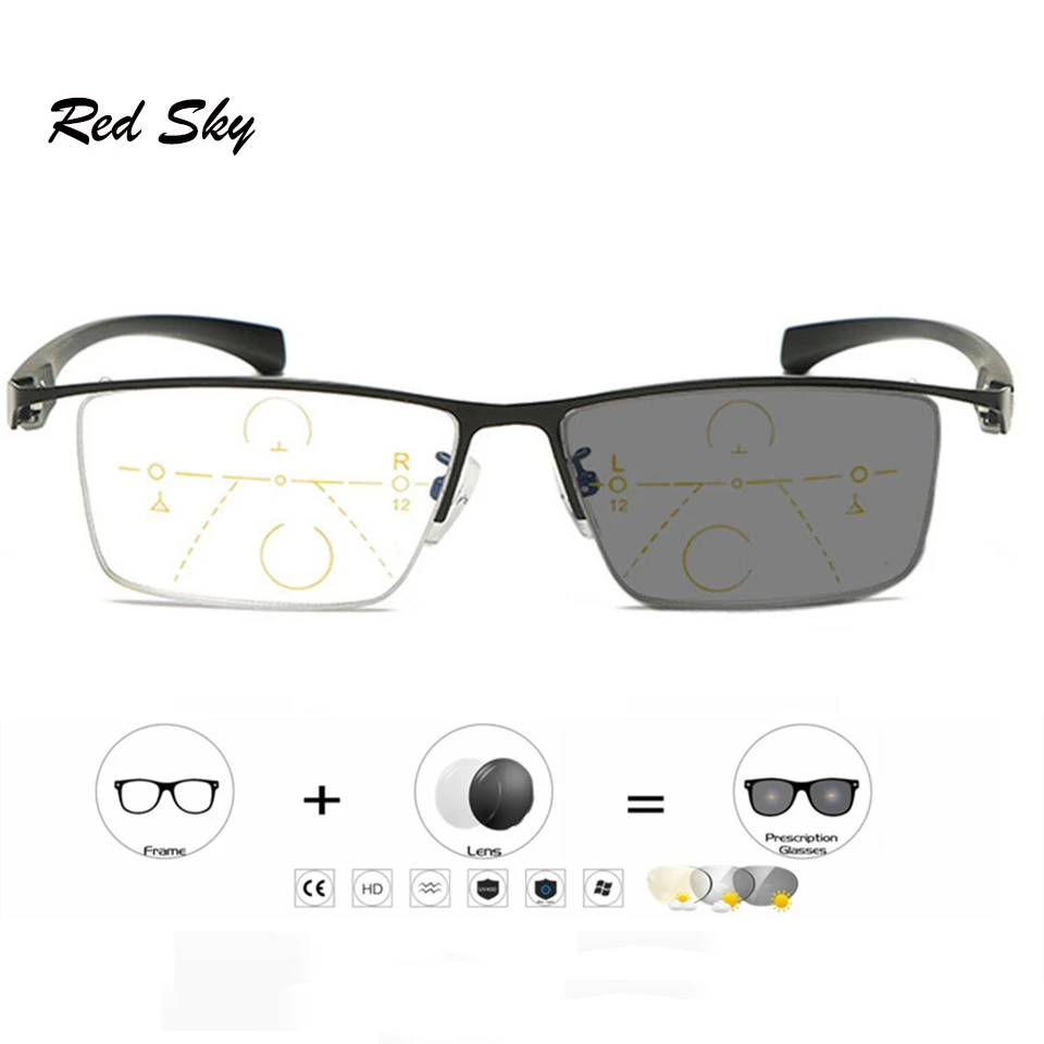 Прогрессивные многофокальные фотохромные очки для чтения переходящие