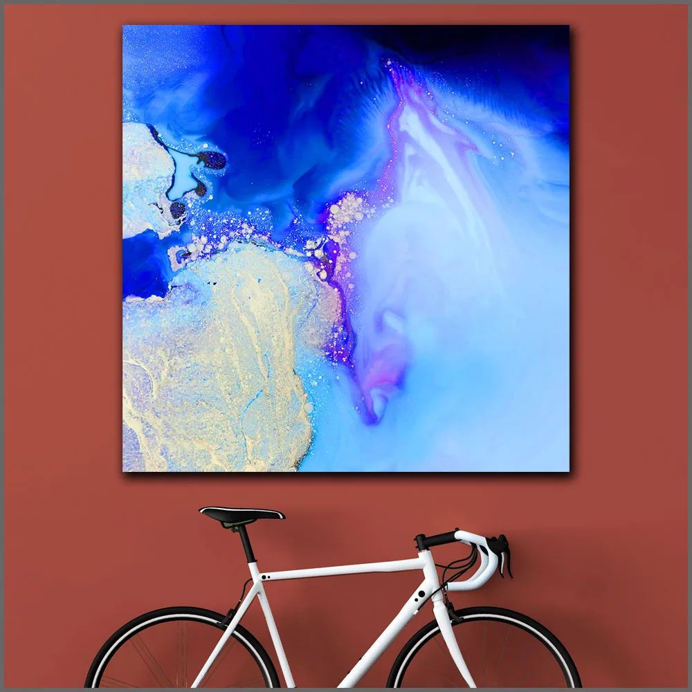 Масло для печати большого размера абстрактные синие океанские настенные принты