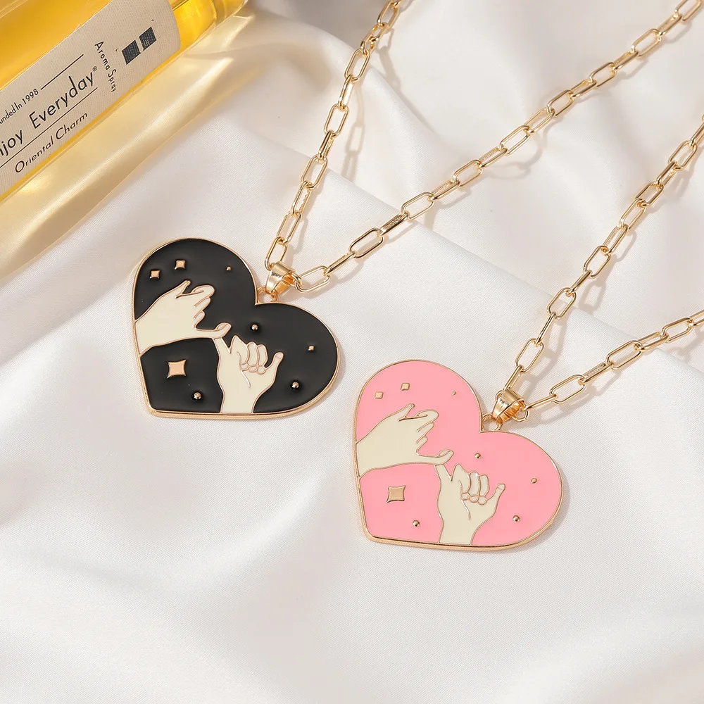 

2 Pcs/ Set Fashion New Best Friends Love Couple Pendant Necklace Heart BFF Good Friends Friendship Party Jewelry Gift