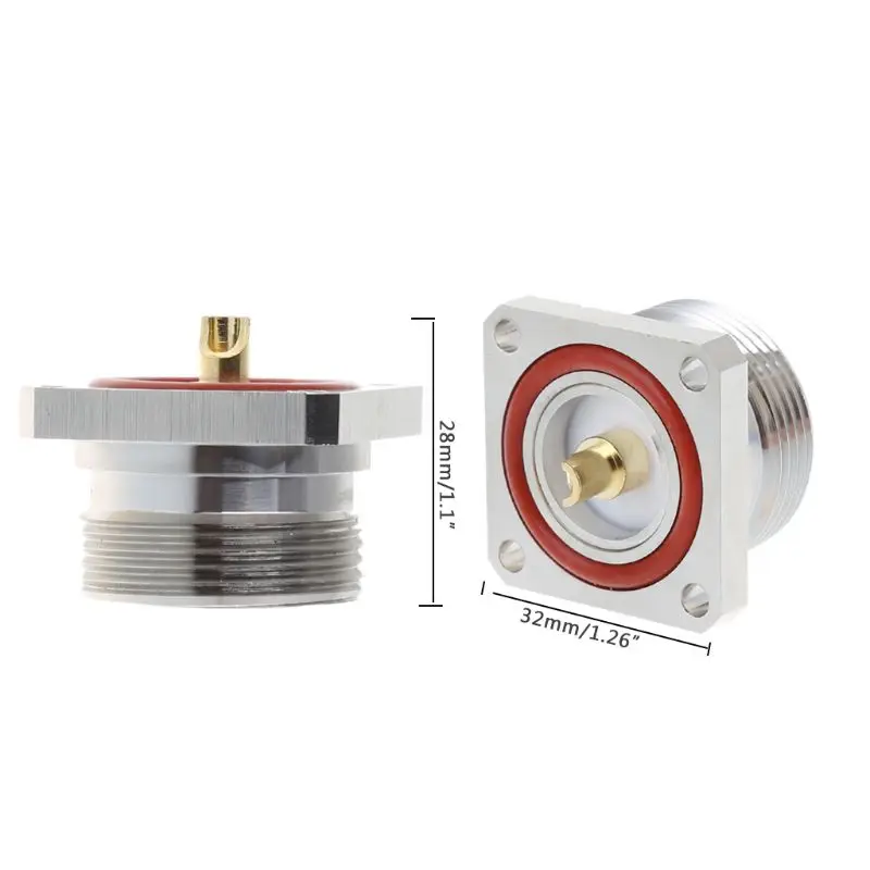 

L29 7/16 Din Female Jack Center Connector With 4 Holes Flange Deck Solder Cup RF Coax Adapter