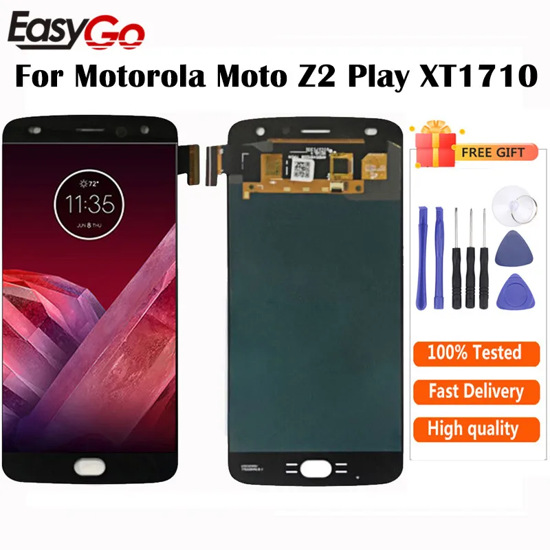 Для Motorola Moto Z2 Play XT1710 08 ЖК дисплей с сенсорным экраном дигитайзер черный белый