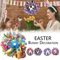 charming rabbit decoration wreath 2021 easter bunny easter bunny butt ears door decorations spring outdoor indoor welcome sign