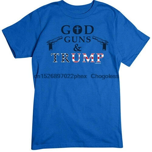 Футболка с изображением бога пистолета и Трампа|Мужские футболки| |