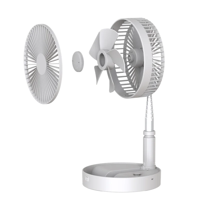 

Folding telescopic mini timer remote control fan USB rechargeable 7200 mAh battery student notebook desk outdoor camping fan