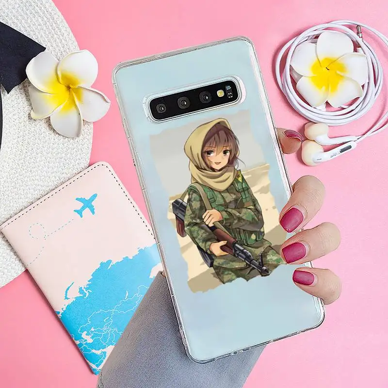

Fashion anime police girl Phone Case Transparent for samsung A 21s 50 71 S 8 9 20 20fe note 10 20 ultra plus