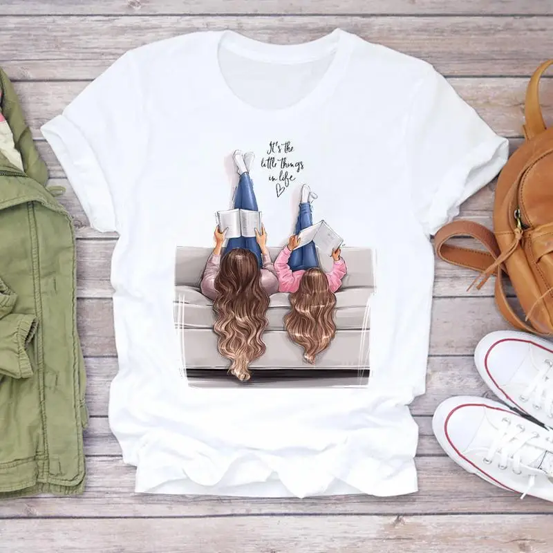 

Women Cartoon Super Mom Life Momlife Mama Mother Summer Print Lady T-shirts Top T Shirt Ladies Womens Graphic Female Tee T-Shirt