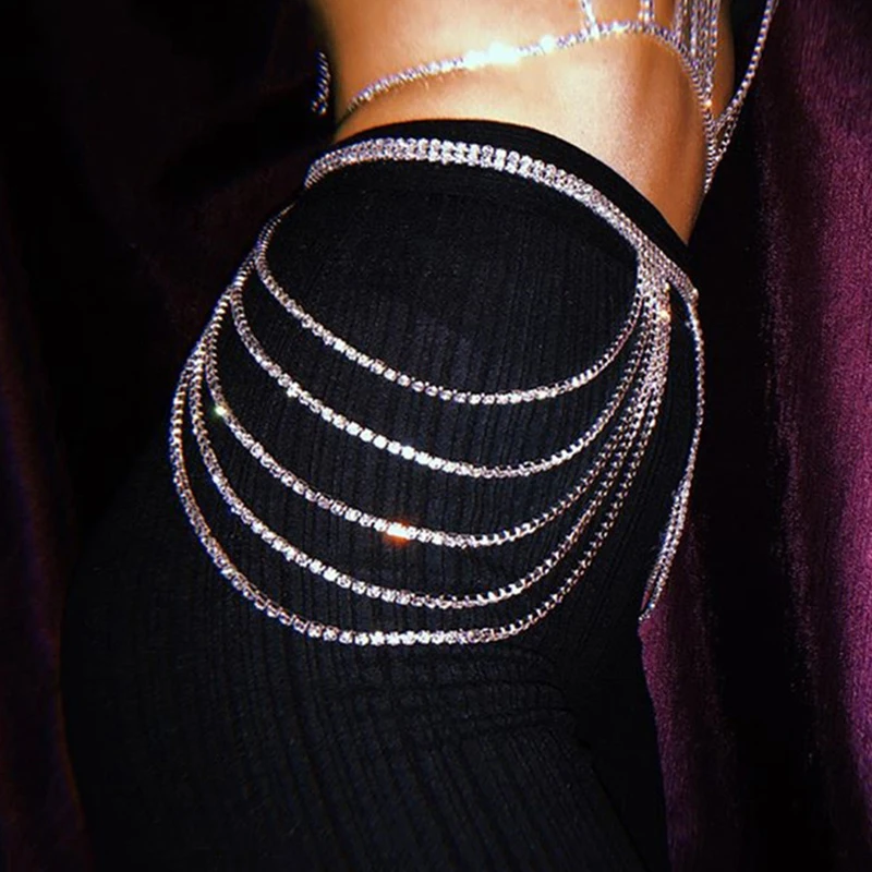 Boho Rhinestone Belly Body Chain Summer Sexy Nightclub Party Belts Beach Sparkly Crystal Hip Tassel Waist Chains for Women |