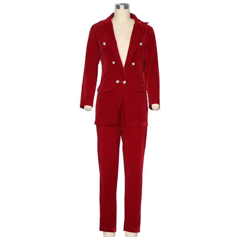 

Elegant Two-pieces Women Blazer Suit Casual Streetwear Suits Female Blazer Set Chic Office Ladies Women Coat Suit blue