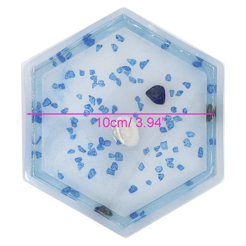 

3 Pieces DIY Hand-Made Hexagon Shape Coaster Molds Hexagon Coaster Silicone Mold, Resin Casting Mold, Cement