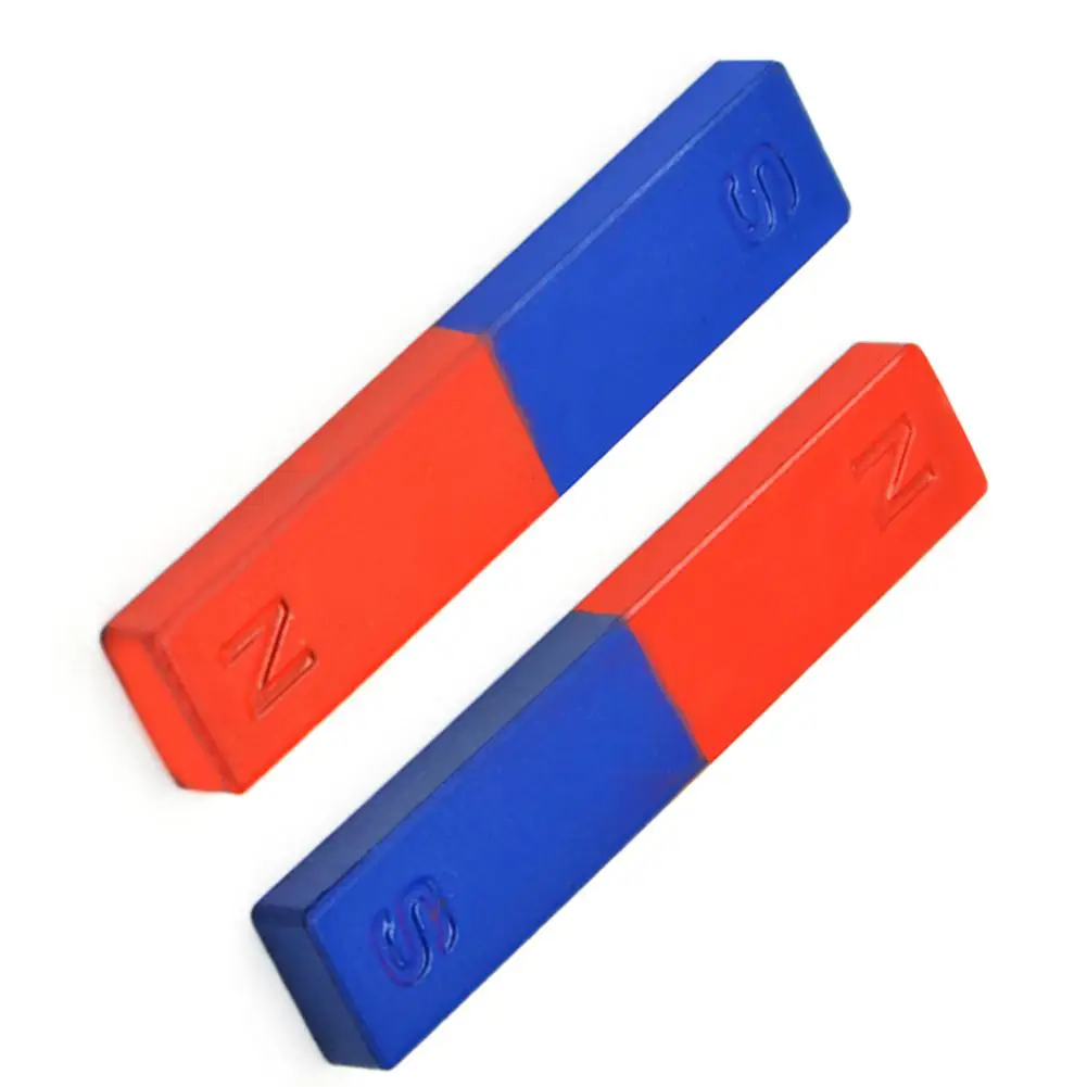 

2Pcs/Set 11cm Physics Experiment Pole Teaching Tool Red Blue Painted N/S Bar Magnet Kids Toy School Education Tools