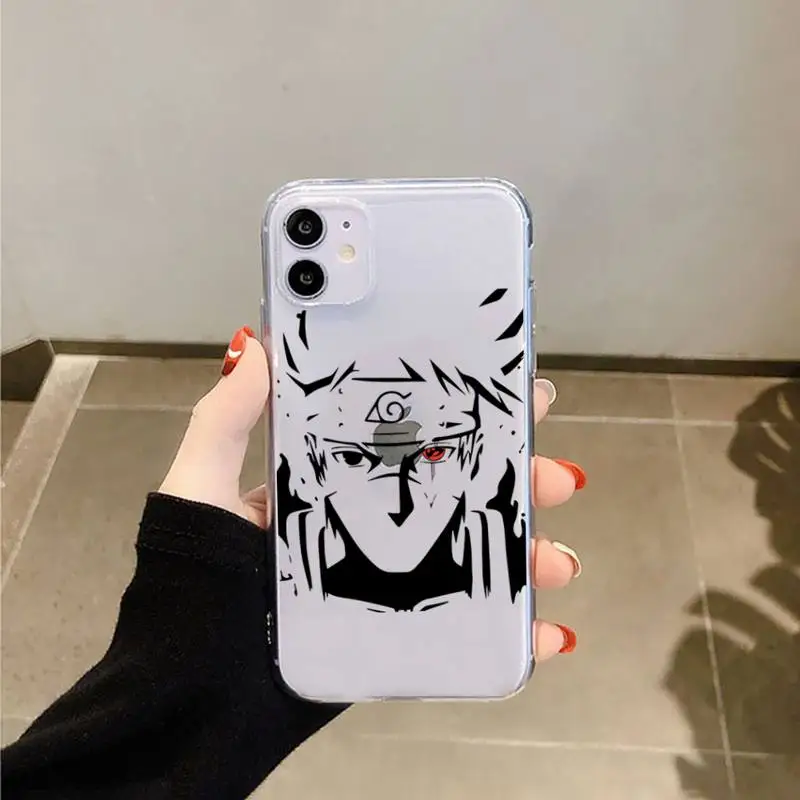 

Naruto kakashi Japan anime Phone Case Transparent for iPhone 6 7 8 11 12 s mini pro X XS XR MAX Plus