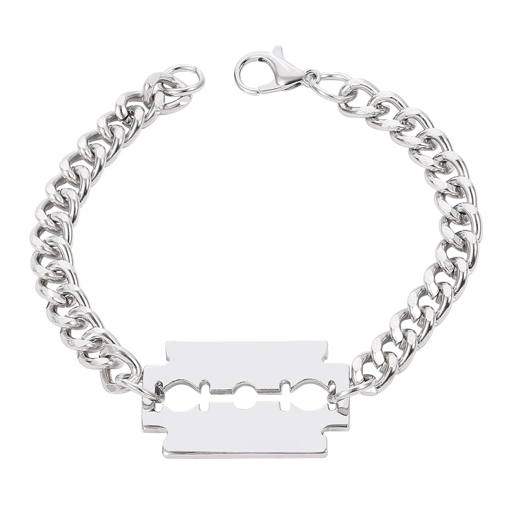 Панковый Нож Уникальный Браслет для Бритья для Мужчин С Шармом и Тонкой Регулируемой Металлической Женской Украшенией.