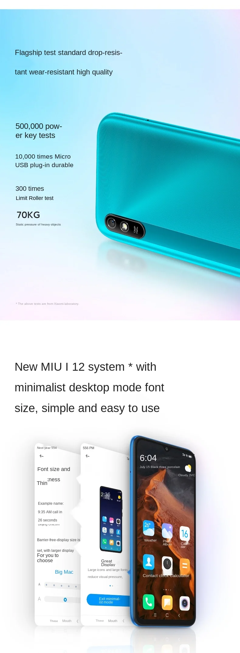 

zq Redmi 9A 5000MAh Large Battery Large Screen Game Standby Mobile Phone for the Elderly Xiaomi Xiaomi