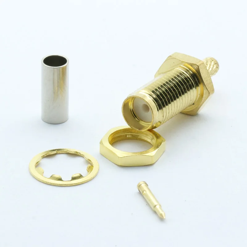 100 шт./лот RP SMA Гнездовой радиочастотный разъем позолоченная перегородка