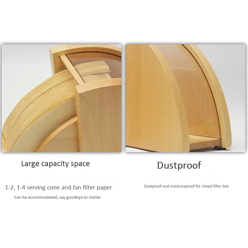 

Hand-Drip Coffee Filter Paper Holder with Lid V60 Tapered Filter Paper Box Storage Rack Dust-Proof